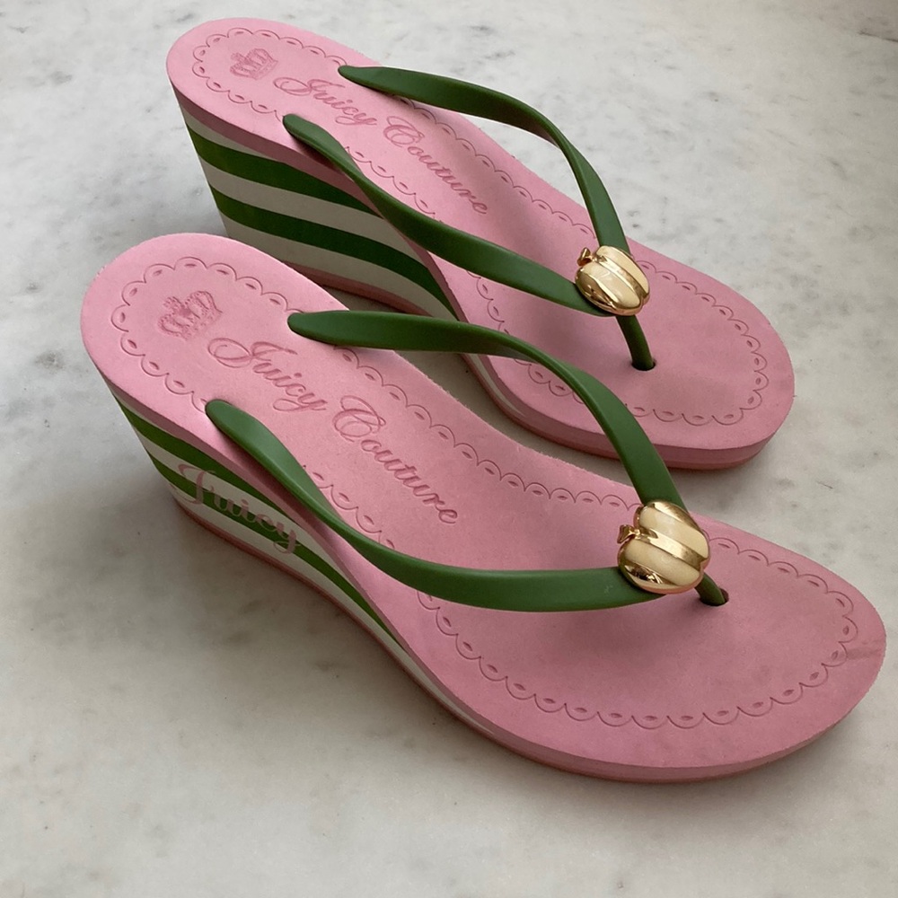 Juicy Couture Wedge Flip Flops